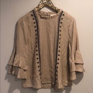 beige blouse